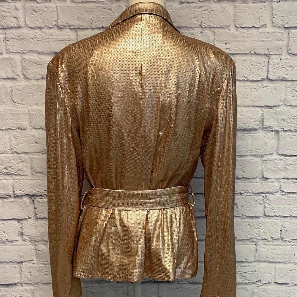 Forever Unique Shimmering Rose Gold Blazer Size M/L - Picture 7 of 9